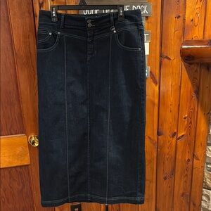 Style & Co. Dark Denim Skirt Maxi Tummy Control Sz 10 Style&Co Modest Jean